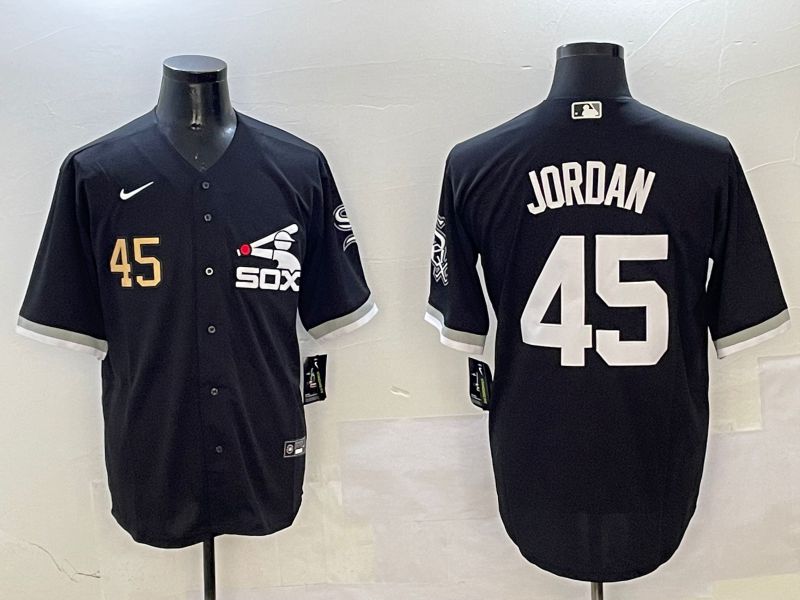 Men Chicago White Sox #45 Jordan Black Game Fashion 2025 Nike MLB Jersey style 4->chicago white sox->MLB Jersey